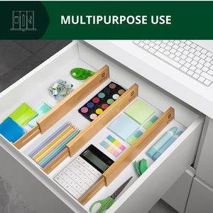 Drawer Divider and Organizer Adjustable Bamboo Drawer Dividers Organizer Natural